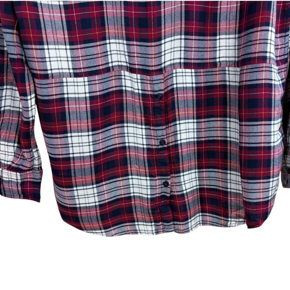Lucky Brand Red Plaid Split Back Button Down Shirt - Picture 6 of 7